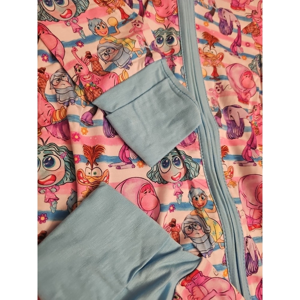 Bamboo Double Zippy Blue/white Inside Out 0 To 3 Months - Picture 4 of 4